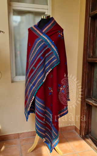 Mirror Work Bhujodi Full Shawl- Purple (copy)