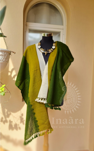 Bhujodi Three Shade- Green, Light Green, White