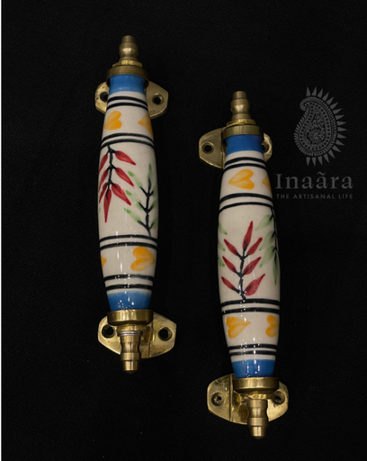 Ceramic Door Handle- Blue Orange/2pc (copy)