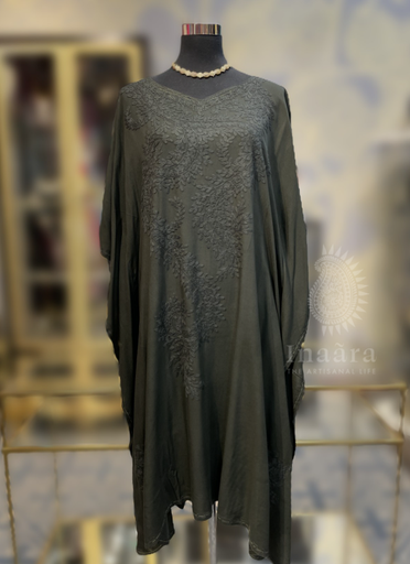 Embroidered Kaftan- Dark Green