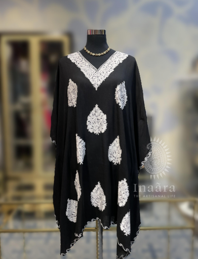 Embroidered Kaftan- Black