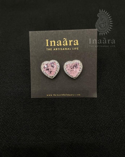 Heart-Shaped Pink Kiss Stud Earrings