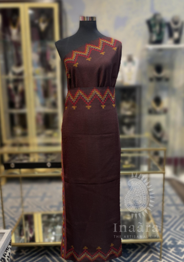 Handwoven Yak Wool Shawl- Maroon