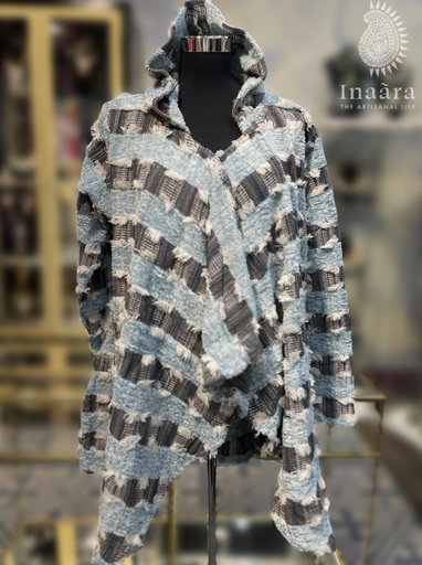 Sandhya Poncho-Light Blue